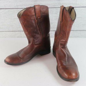 JUSTIN Youth Size 3D Boots Brown Leather Roper